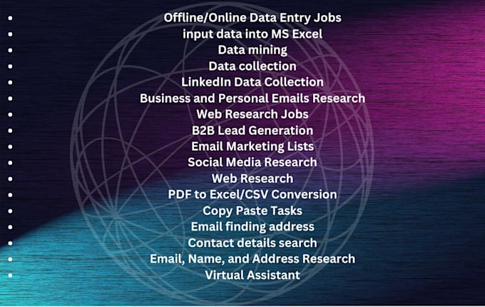 Do web research, scraping, copy and paste, excel data entry by ...