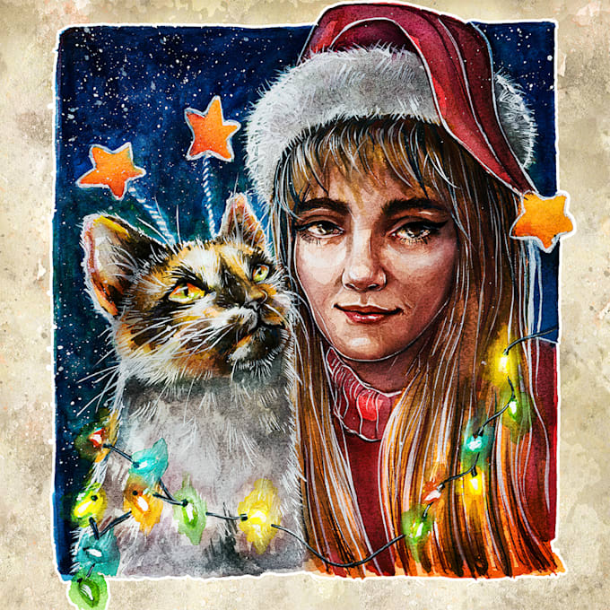draw an unusual fantasy portrait for you