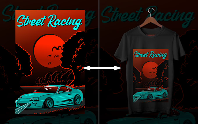draw a vector car for t shirt design