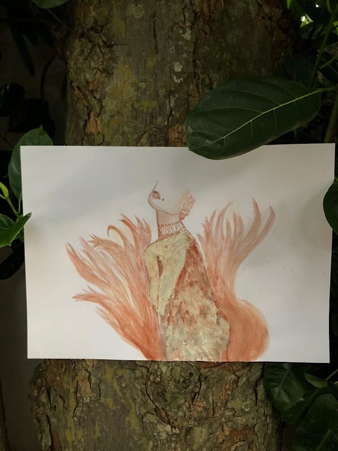 create fine art by watercolors and charcoal, virtual staging