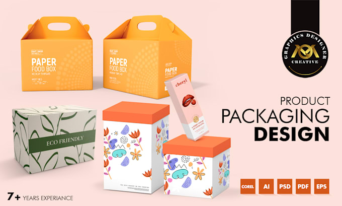 do custom product packaging box designs and product label designs, mailer box