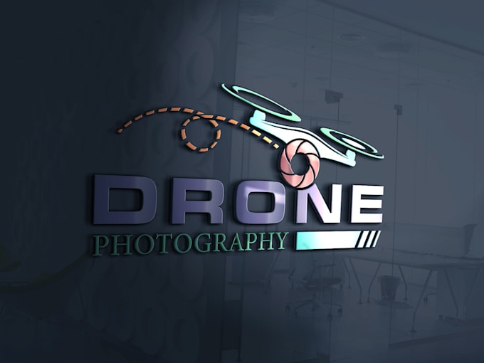 do modern camera drone 3d photography logo design