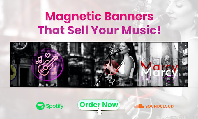 design a great soundcloud or spotify banner for your profile