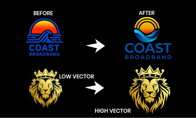 do redesign revamp rebrand redraw recreate refine edit logo and vector tracing