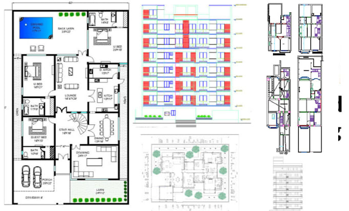 redraw 2d floor plan and any architectural drawing