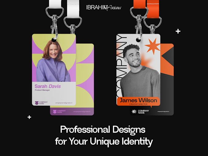 design modern id card, id badge, name tag, and lanyard