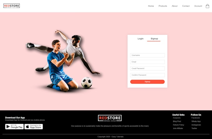 develop amazing website using html css javascript and react