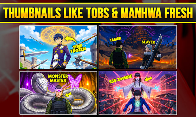 design manga, manhwa and other anime thumbnail in for youtube