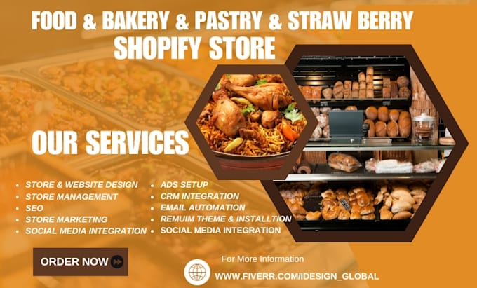 design chocolate pastry shop website, strawberry, food and bakery shopify store