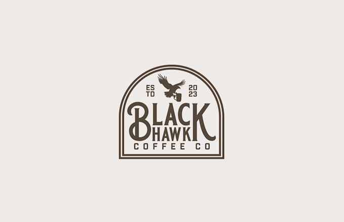 design unique coffeeshop featuring hawk logo