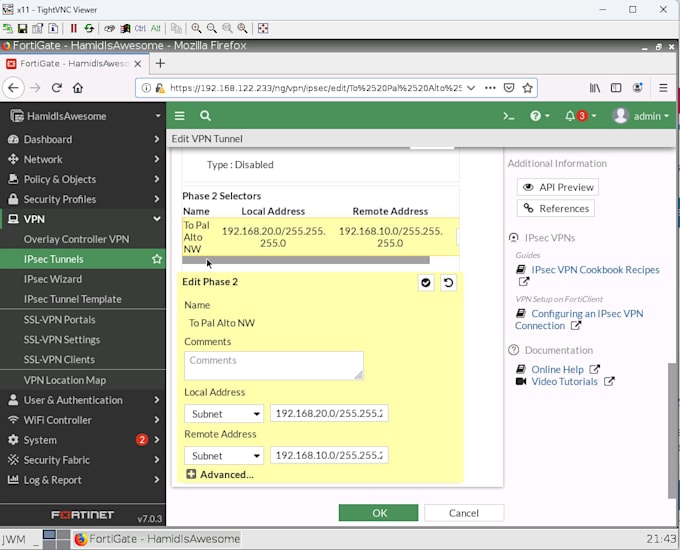 configure palo alto, fortigate, cisco asa firewall, ipsec VPN and SSL VPN