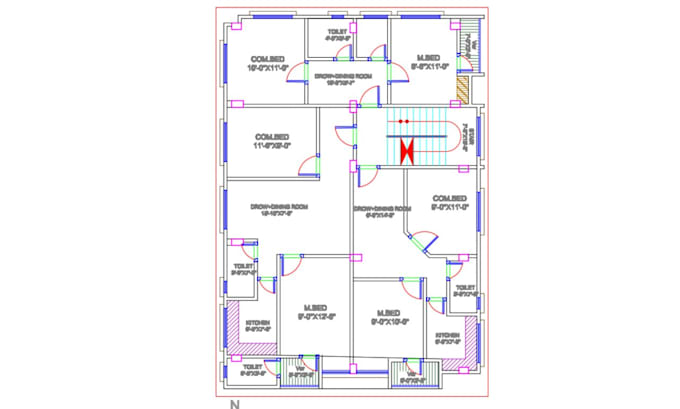 do 2d floor plan in auto cad