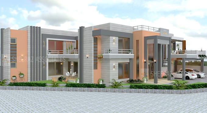 professional 3d exterior design with high quality 3ds max rendering