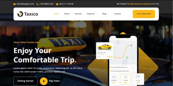 Taxi booking website airport pickup chauffeur website limousine