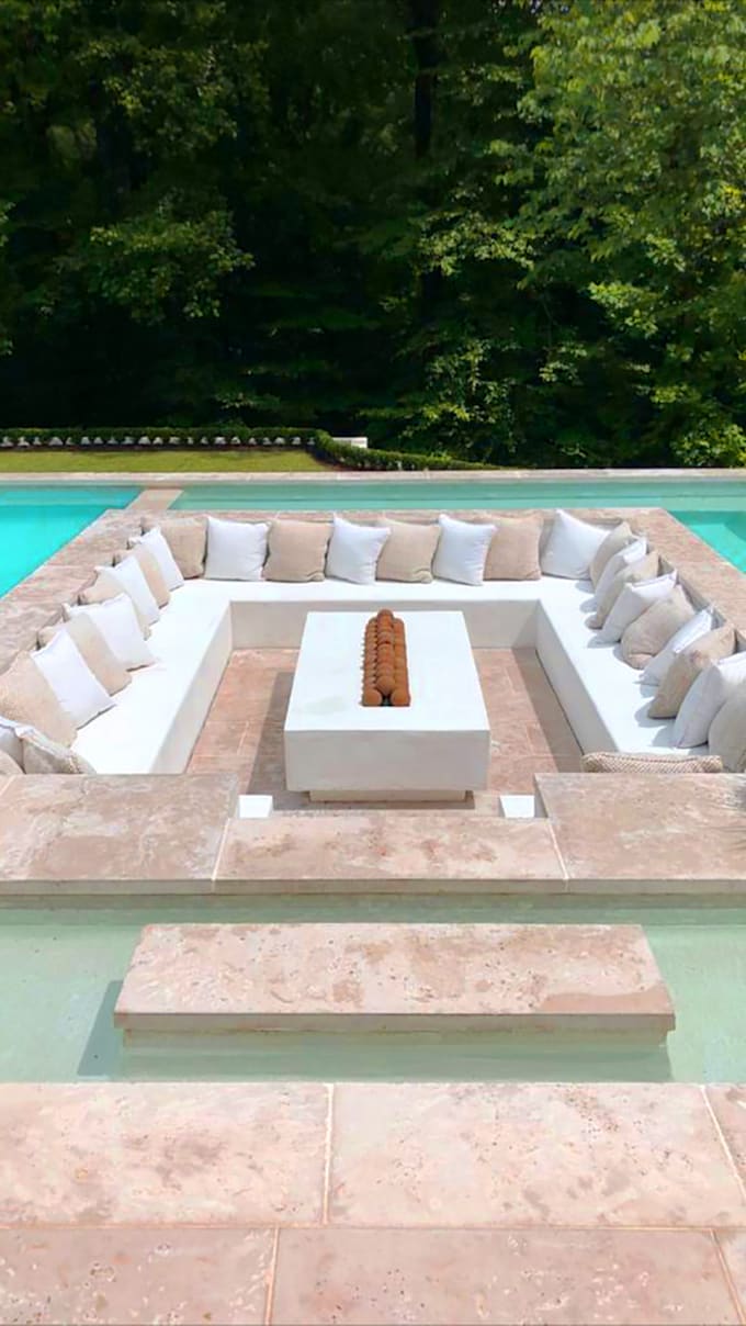 Design landscape, swimming pool, backyard, pool, patio by Taalour665