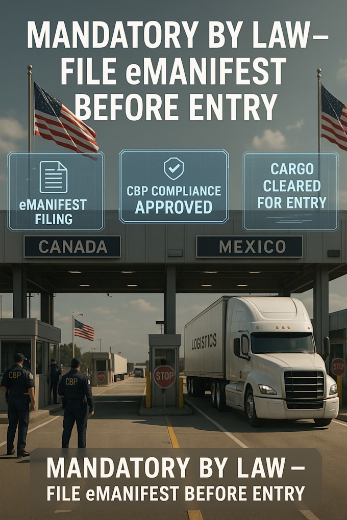 emanifest filing and customs release for cross border trade