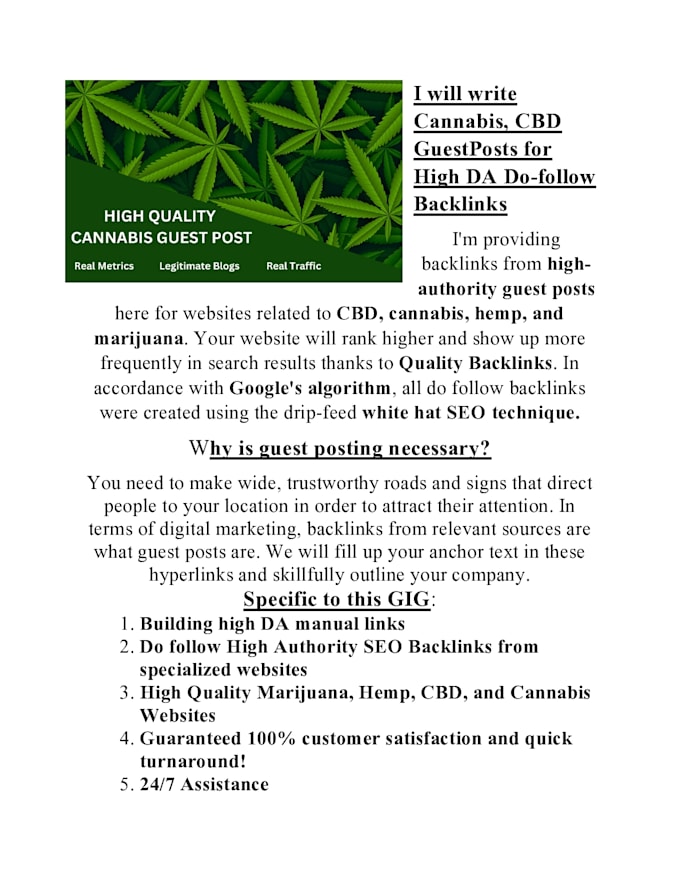 do cannabis, weed, cbd guest posting for dofollow backlinks