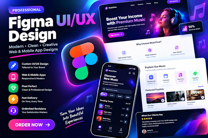do UI UX website design, landing page, and web design