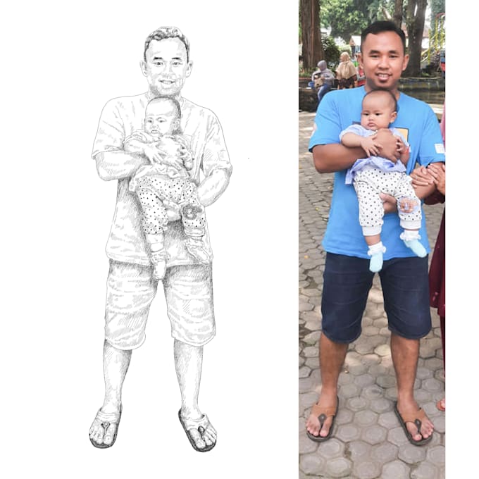 draw your portrait into digital sketch