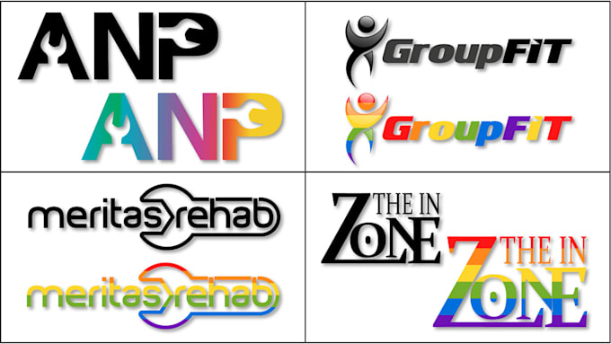 convert your logo into feminine pride rainbow theme