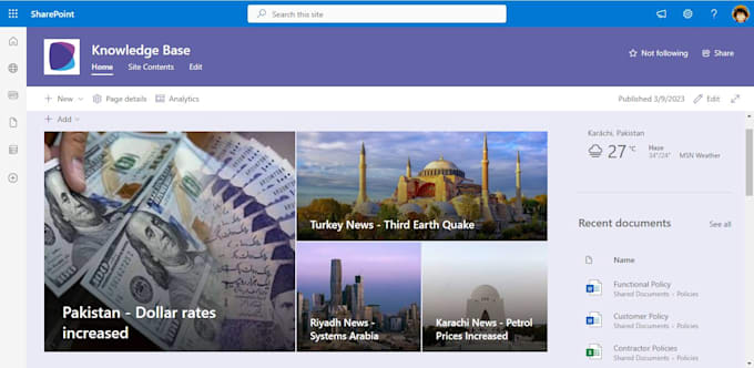 create sharepoint online site