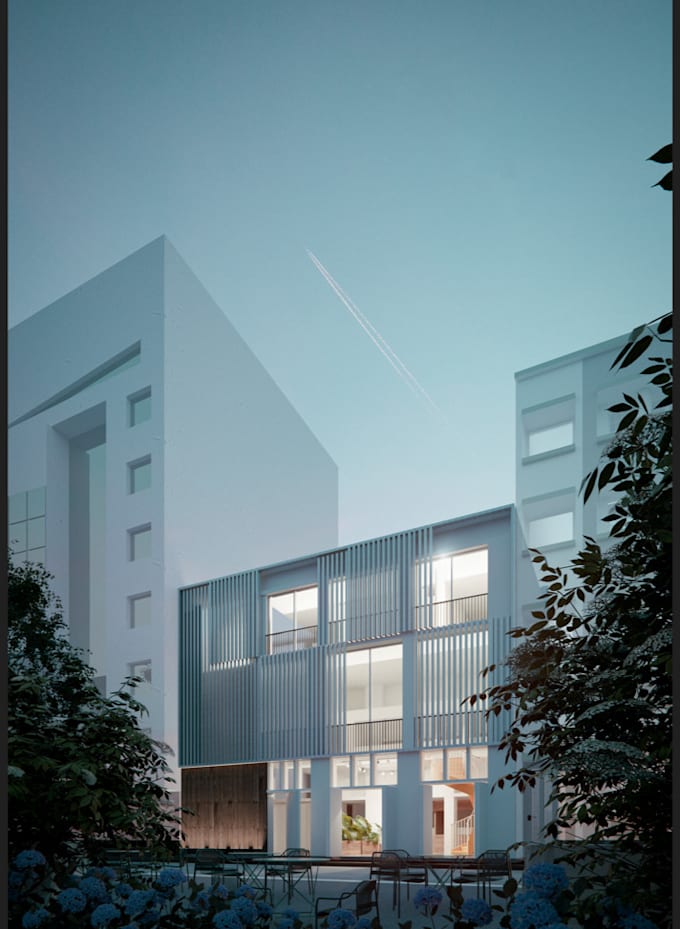 do professional exterior scene realistic rendering