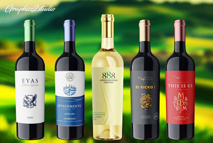 do professional and creative wine label designs