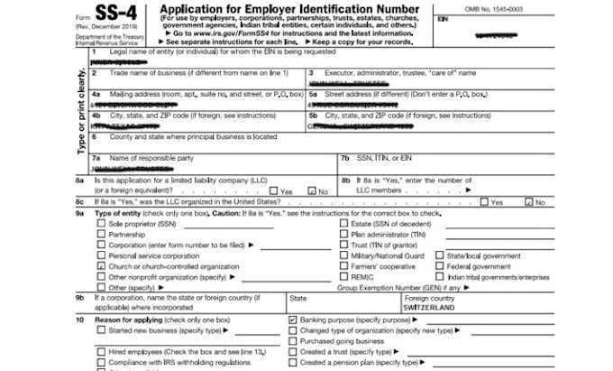 get your USA ein tax id for llc or idividual from the irs