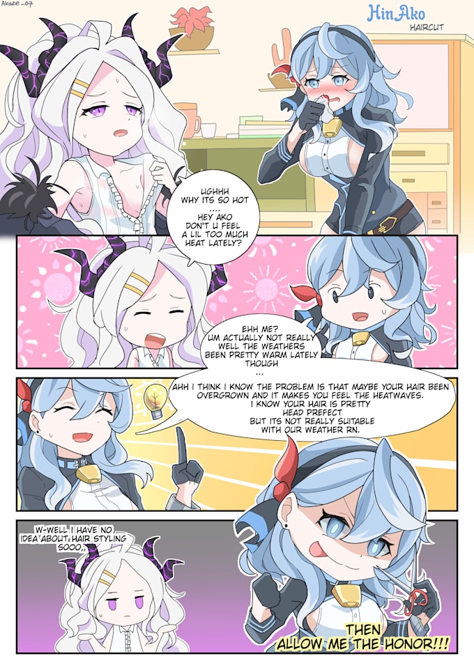 hand draw short comic in chibi anime style