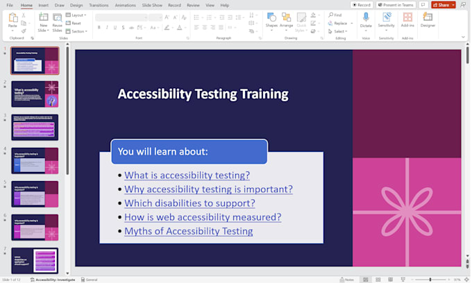help you in understanding accessibility testing with training
