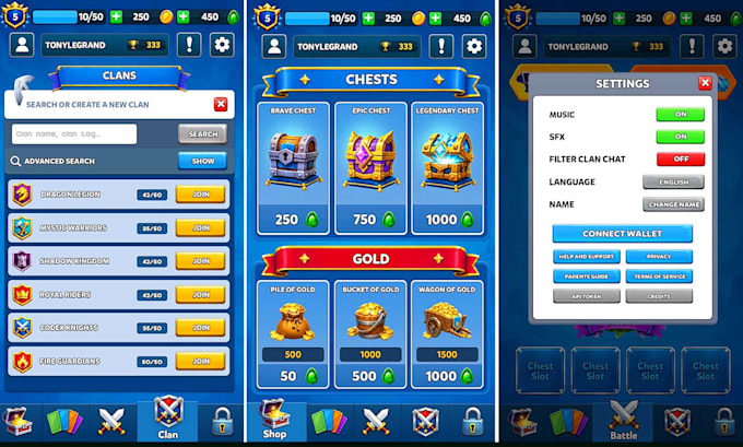 design 2d 3d game UI for mobile, PC and unity