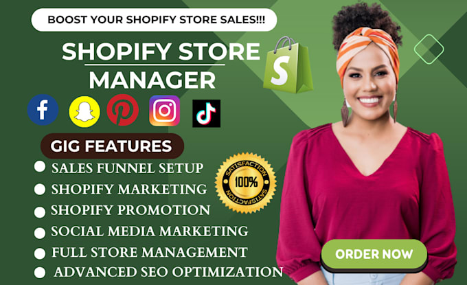 do shopify dropshipping store marketing virtual assistant, shopify sales manager