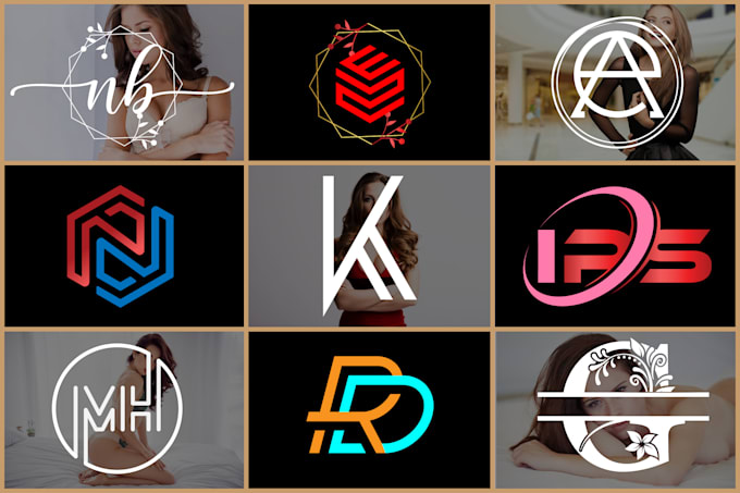 custom luxury modern minimalist monogram and text initial letter logo design