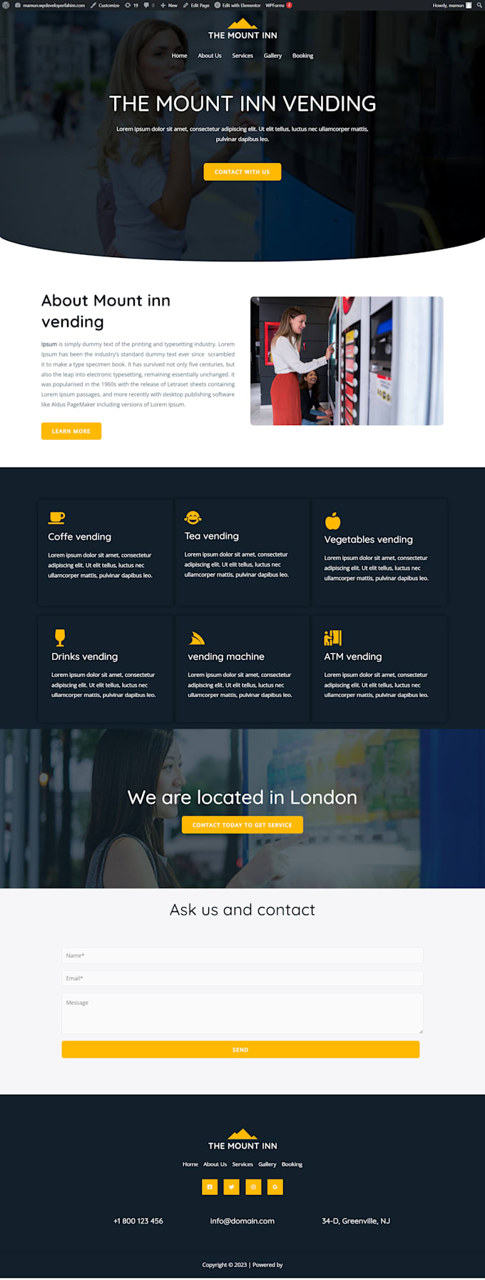design vending machine website for vending machine business