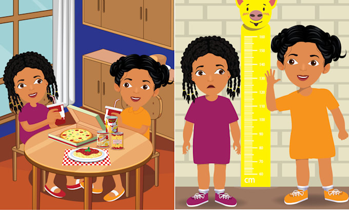 draw children story book illustrations and children story book illustration