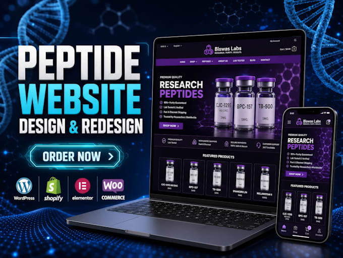 build an fda compliant peptide website or research peptide store on woocommerce