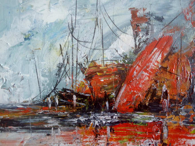 paint a landscape in real acrylic on canvas
