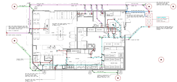 create waste, vent, water supply, and plumbing design plan