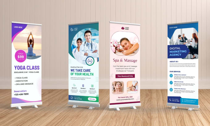 design amazing roll up banner, pull up or retractable banner