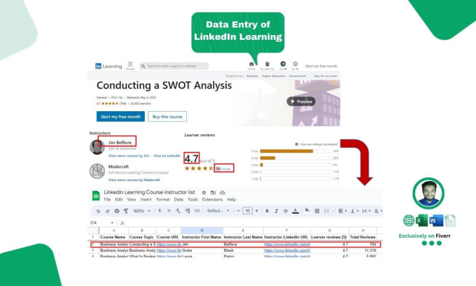 do data entry data collection data mining copy paste excel typing convert PDF