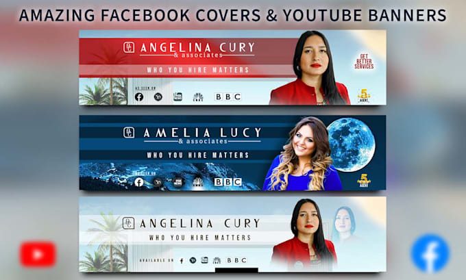 create amazing youtube banner facebook or twitter cover