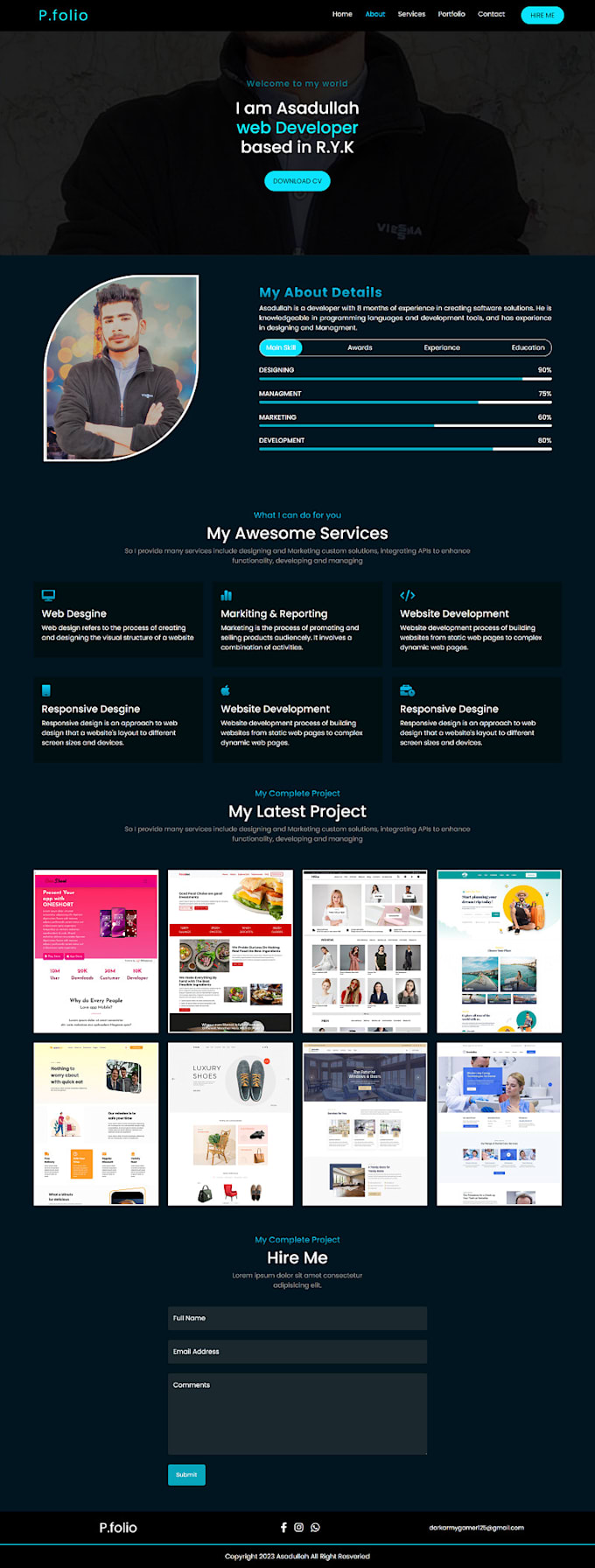Develop portfolio in html, css and bootstrap by Asadullah_140 | Fiverr