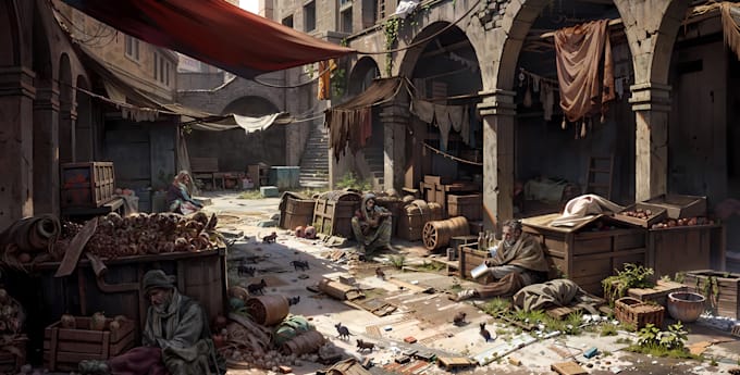 create amazing concept art using midjourney ai and manual editing