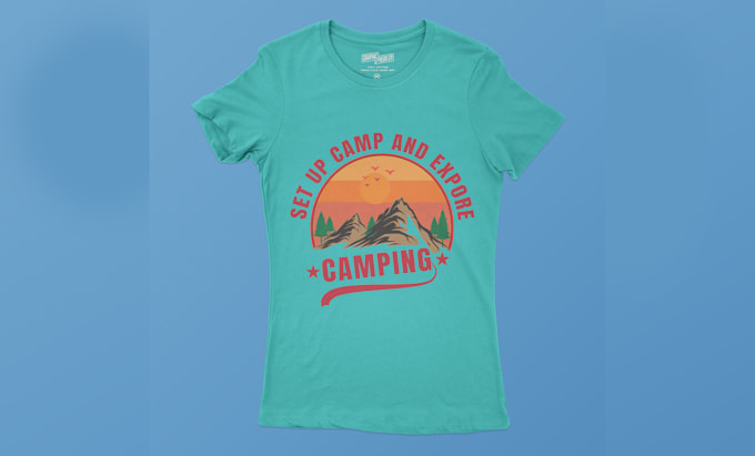 create camping t shirt victor customize and vintage design