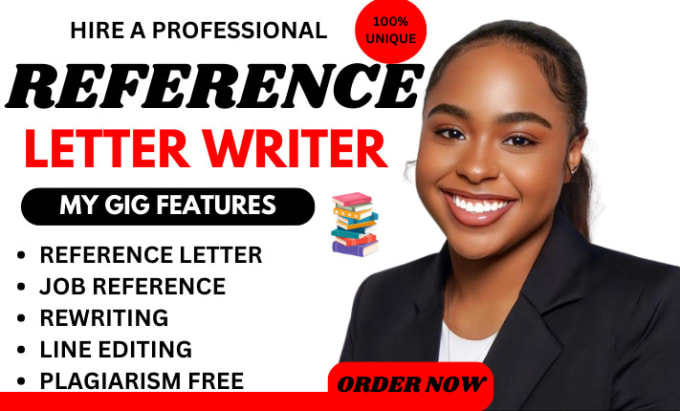 Write a professional reference letter, letter writing by