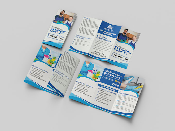 do cleaning service flyer, brochure, postcard or door hanger in just 12 hours