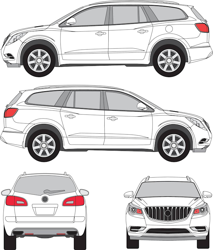 blueprint template any vehicle vector outline,