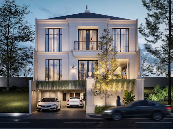 create realistic exterior house, building, and architecture render