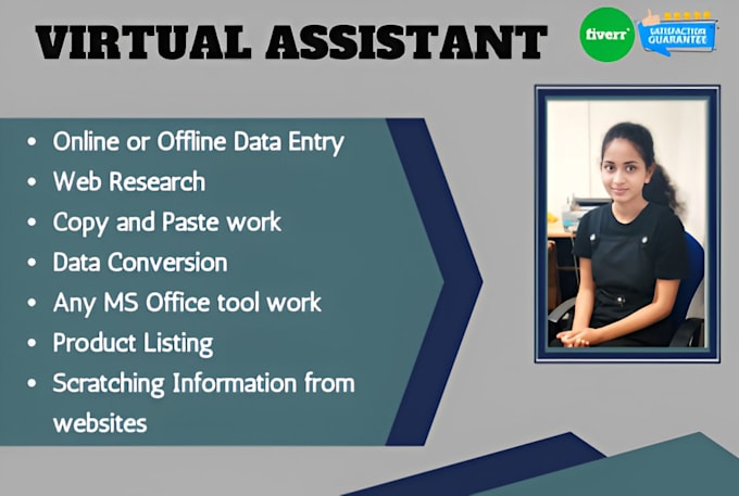 be your virtual assisstant for data entry and web research