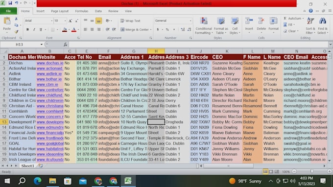 collect email addresses, contact info, data entry, internet and web research